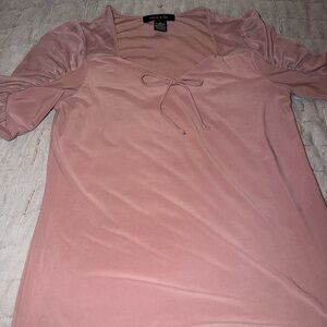 Chic Blush Blouse with Puff Sleeves